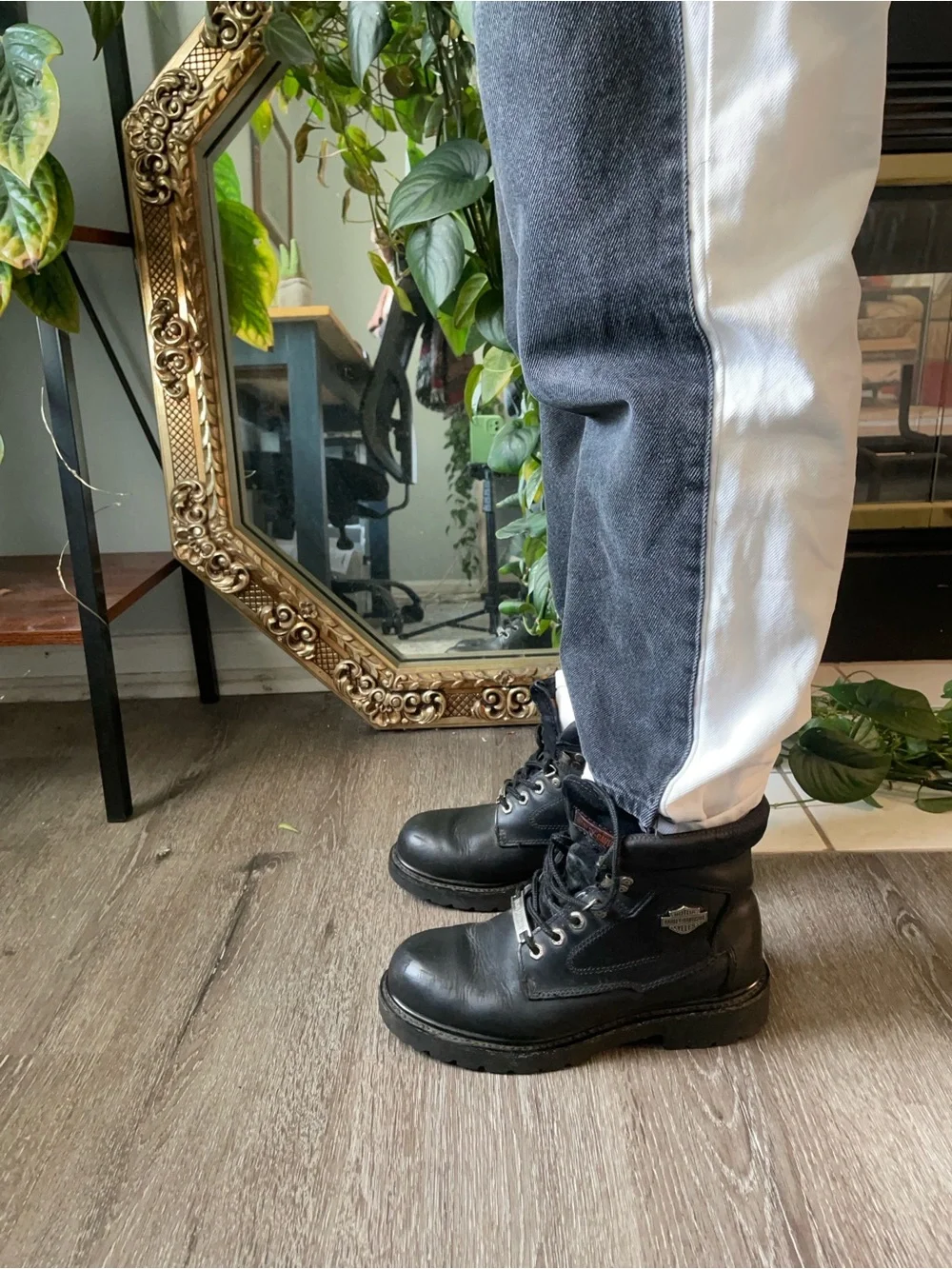 Harley Davidson Badlands black leather motorcycle boots
